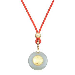 夹扣免绑挂坠绳金镶玉黄金翡翠玉佩吊坠挂绳男女款可调节项链绳子