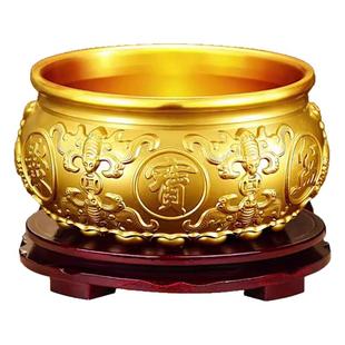 纯铜聚宝盆摆件招财聚财实心家用存钱罐黄铜米缸店铺公司开业礼品