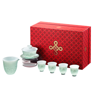 景德镇茶具官方泡茶盖碗专用瓷器陶瓷杯高档功夫茶具套装新款礼盒