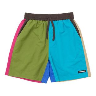 VISION童装 美式街头撞色塔丝隆尼龙梭织户外沙滩短裤男女同款