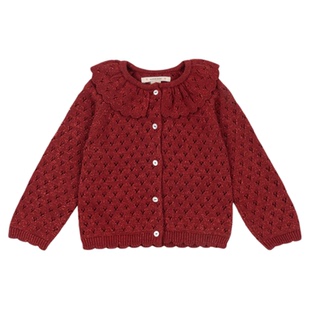 75Z Little现货 丹麦Konges FW25男女童针织开衫套毛衣帽子