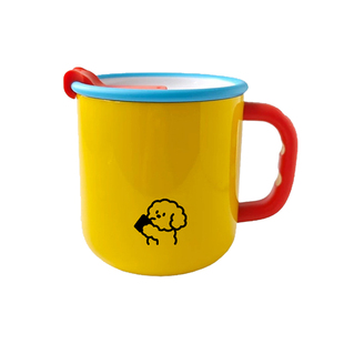 niniou周边丨ins多巴胺糖果系小狗马克杯带盖防尘办公室咖啡水杯