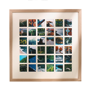 36/25宫格实木相框挂墙diy情侣照片订制礼物洗婚纱照做成拼图摆台