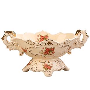 欧式果盘陶瓷家用客厅茶几摆件零食水果盘纸巾盒遥控器盒高档奢华