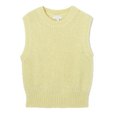 【现货】NOTHING WRITTEN标准版型短款马海毛混纺背心黄色秋新品