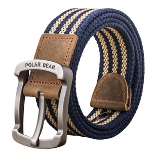北极熊帆布腰带针扣男女通用休闲潮牛仔裤腰带皮带青年个性裤带