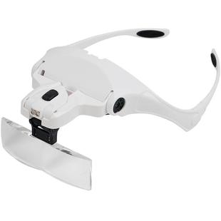 拜斯特充电头戴放大镜眼镜式挑燕窝毛阅读维修带LED灯清晰便携式