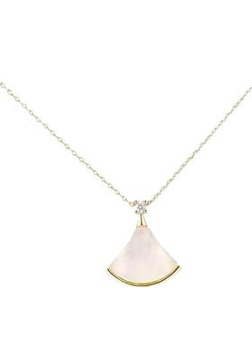 轻奢高级设计感母贝扇形项链女