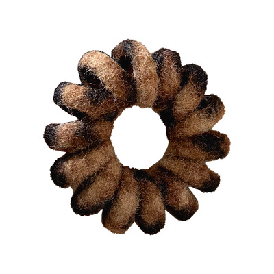 秋冬毛绒豹纹电话线发圈橡皮筋