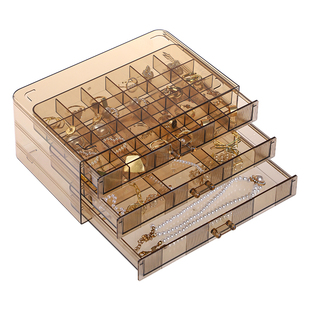 耳环收纳盒亚克力透明首饰盒耳饰耳钉多层项链戒指饰品盒2023新款