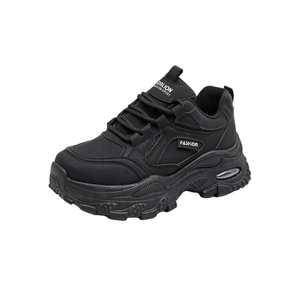 踩屎感软底黑色老爹鞋女2025年秋冬新款厚底不累脚防水运动工作鞋