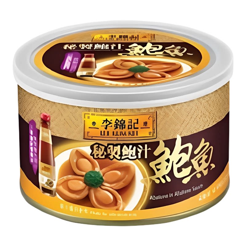 李锦记 秘制鲍汁鲍鱼180克x4罐严选肉质肥美口感烟韧鲜浓酱汁罐头