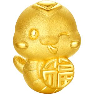 周六福黄金转运珠生肖蛇遇福财蛇定价3d硬金手绳蛇年本命年手链女