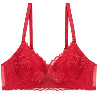 爱美丽IMIS本命年红色内衣无钢圈聚拢红品中厚模杯文胸IM17BEF1