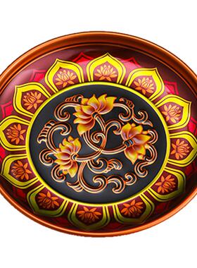 合金供果果盘家用平底莲花供品盘贡盘供奉财神爷贡品盘子佛堂供盘