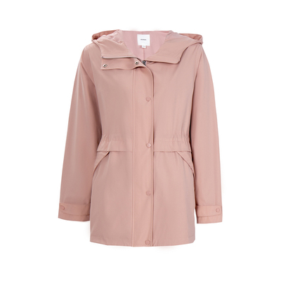 HONRN/红人粉色连帽抽绳风衣外套