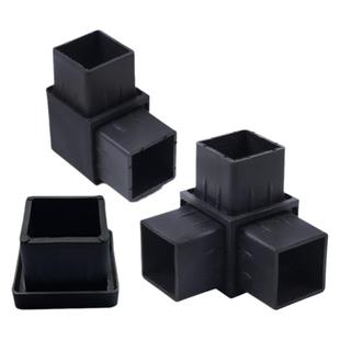 塑料方管连接件免焊接直通一通两通转角三通黑白色护栏配件固定件