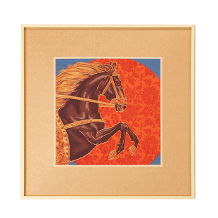 南京云锦研究所博物馆策马金安挂画非遗工艺装饰画商务伴手礼盒