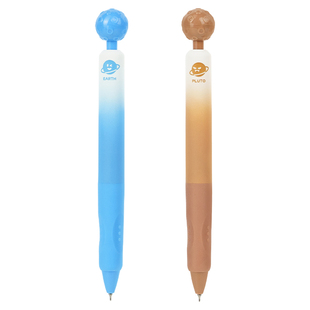 一木林九大星球转转乐中性笔高颜值ins风学生旋转解压减压按动笔0.5CS双珠刷题笔速干考试黑笔签字笔趣味文具