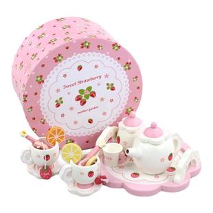 男女孩六一礼物茶具西式蛋糕套装木制儿童过家家仿真厨房做饭玩具