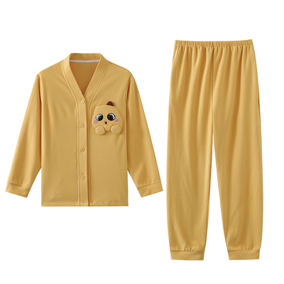 男童睡衣秋冬德绒保暖开衫家居服