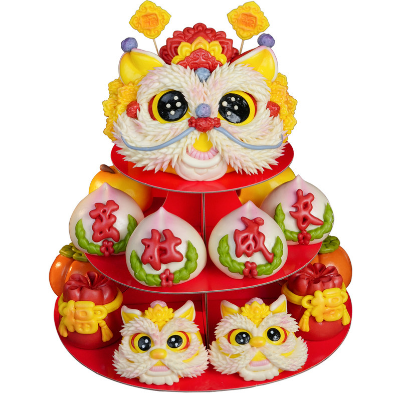 胶东花饽饽宝宝百岁生日中式蛋糕