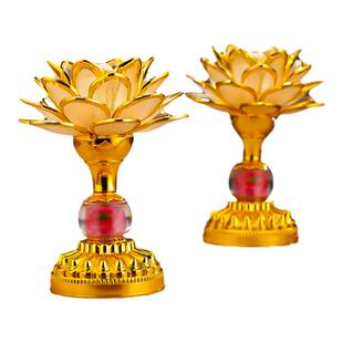 新款莲花灯菩萨家用供奉七彩led观音灯佛台上的供佛灯荷花灯供灯