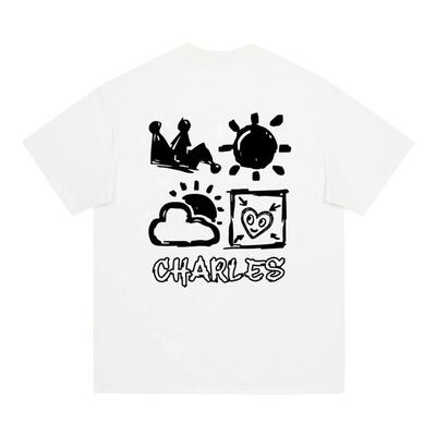 查尔斯桃心无性别短袖T恤