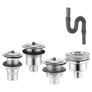 老式带溢水口不锈钢拖把池下水器不锈盆池落水器4050下水口下面