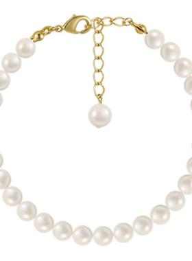 法式叠戴珍珠串珠手链轻奢小众