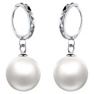 S999纯银针珍珠耳环防过敏耳坠新款爆款轻奢百搭气质养耳洞耳扣女