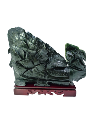 百财聚来泰山墨玉白菜居家好物