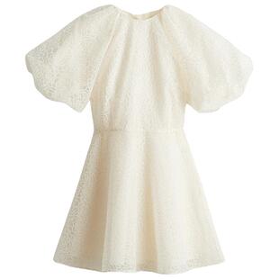 HM春季女装时尚休闲休闲后部系带刺绣连衣裙1289619