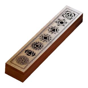 竹木制线香盒不锈钢网防火棉香炉卧香炉檀香沉香熏香底座香插香垫