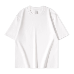 我们只做好T！新疆纯棉400g重磅白色圆领短袖t恤内搭打底衫男女款
