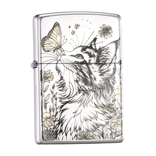 zippo正品打火机 猫语爪影官方旗舰店防风煤油送男友新年礼物可爱