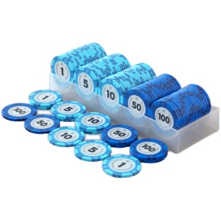 雀友麻将机筹码麻将桌专用盒装筹码黏土筹码代币高端防水磨砂牌码