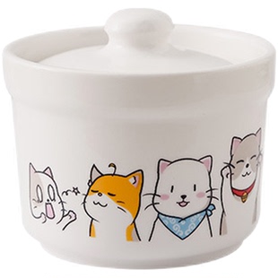 陶瓷调味罐带盖厨房盐味精罐套装家用调料瓶辣椒油罐佐料盒带勺子