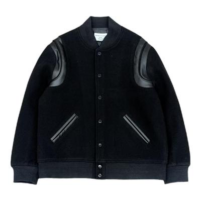 痞帅韩版简约羊毛毛呢棒球服夹克