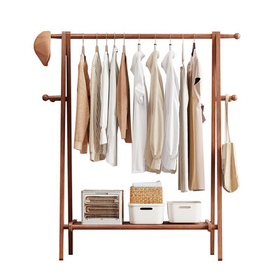 爆款全榉木衣帽架落地加粗用料