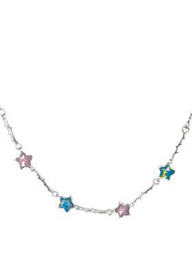 多巴胺彩色星星珍珠双层项链女