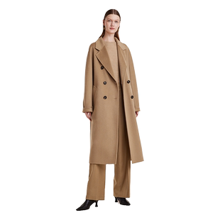 歌莉娅全羊绒大衣女秋冬新款今年流行高端长款毛呢外套1BNL6N45A