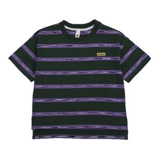 儿童纯棉透气条纹短袖T恤2026夏季户外男童女童宽松运动休闲上衣