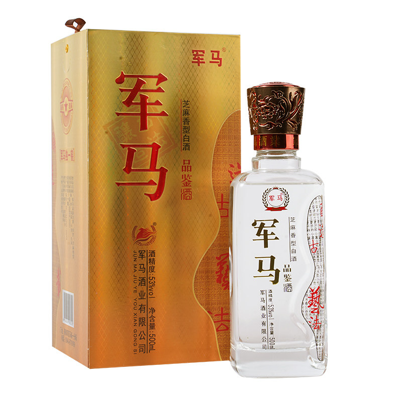 军马酒整箱6瓶芝麻香53度粮食酒