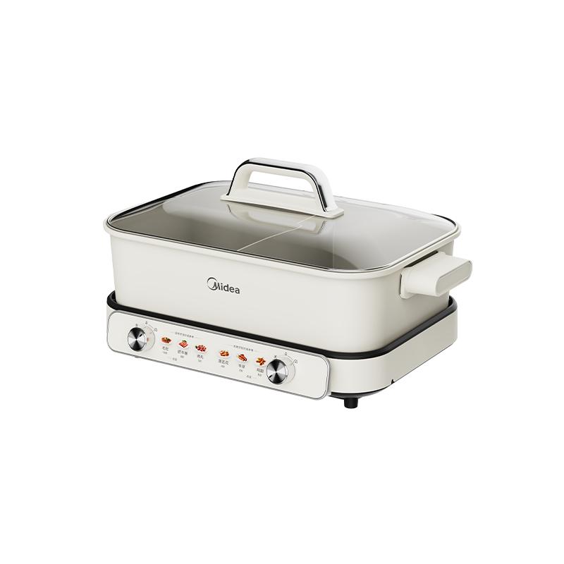 美的电火锅电锅家用鸳鸯锅分体式多功能电煮锅分控速沸电热锅新款