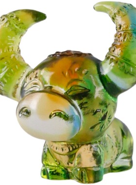 卡通十二生肖汽车摆件家居桌面装饰古法琉璃本命年吉祥物创意工艺