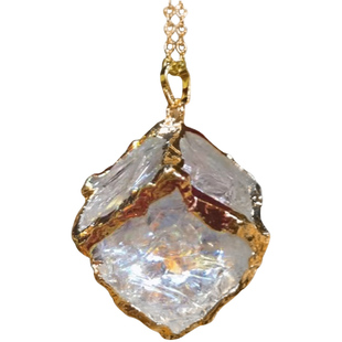 白阿赛方块吊坠喜马拉雅白水晶纯手工原石水晶项链女生情侣饰品