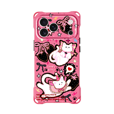 原创甜酷小猫适用华为mate70苹果16promax手机壳卡通可爱pura80挂绳挂件iphone15plus小众新款17air斜挎背带