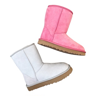 羊皮毛一体粉色浅蓝色5825雪地靴靴筒可翻两穿基本款基础款桑坡女