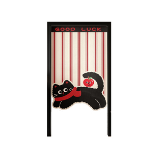 卡通异形门帘卧室半帘防窥隐私通风遮挡隔断帘房间半帘免打孔帘子